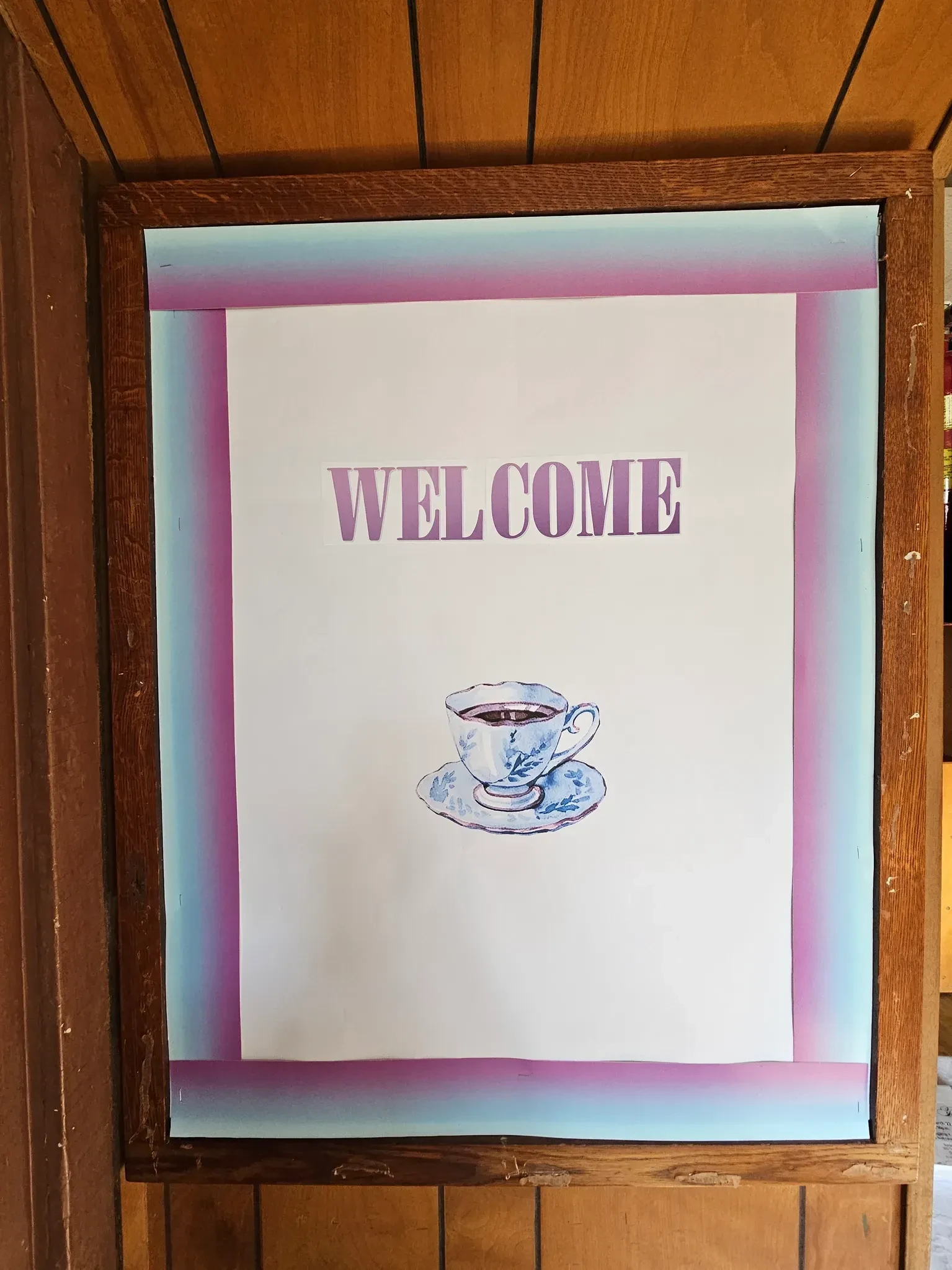 Welcome sign inside the Sunlight Community Center
